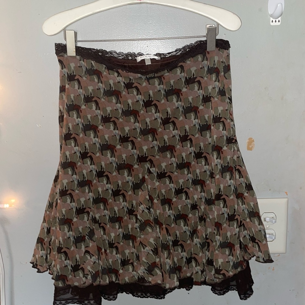 Kookaï skirt with horse pattern